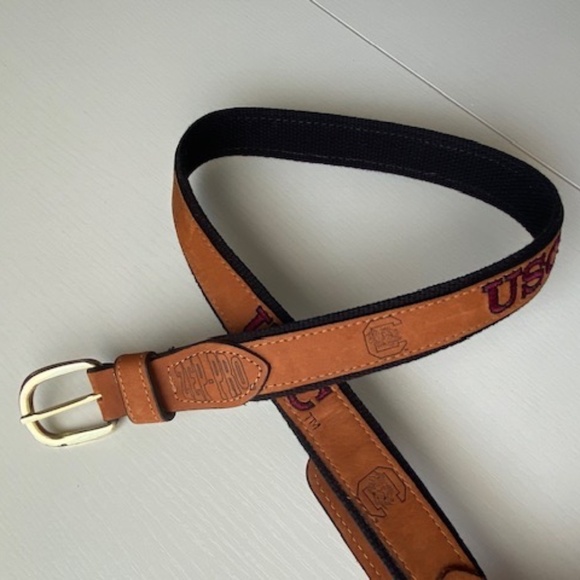 ZEP PRO Leather Canvas Belt USC Logo Embroidery Size 32 - Picture 1 of 11